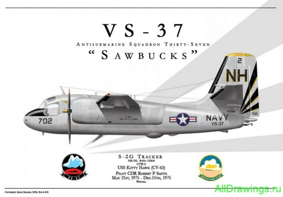 Grumman S-2 Tracker чертежи (рисунки) самолета